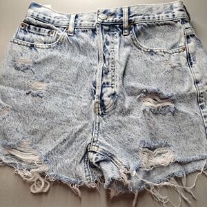 Pacsun Distressed Denim Women Shorts Button Fly Size Ultra High Rise Size 26